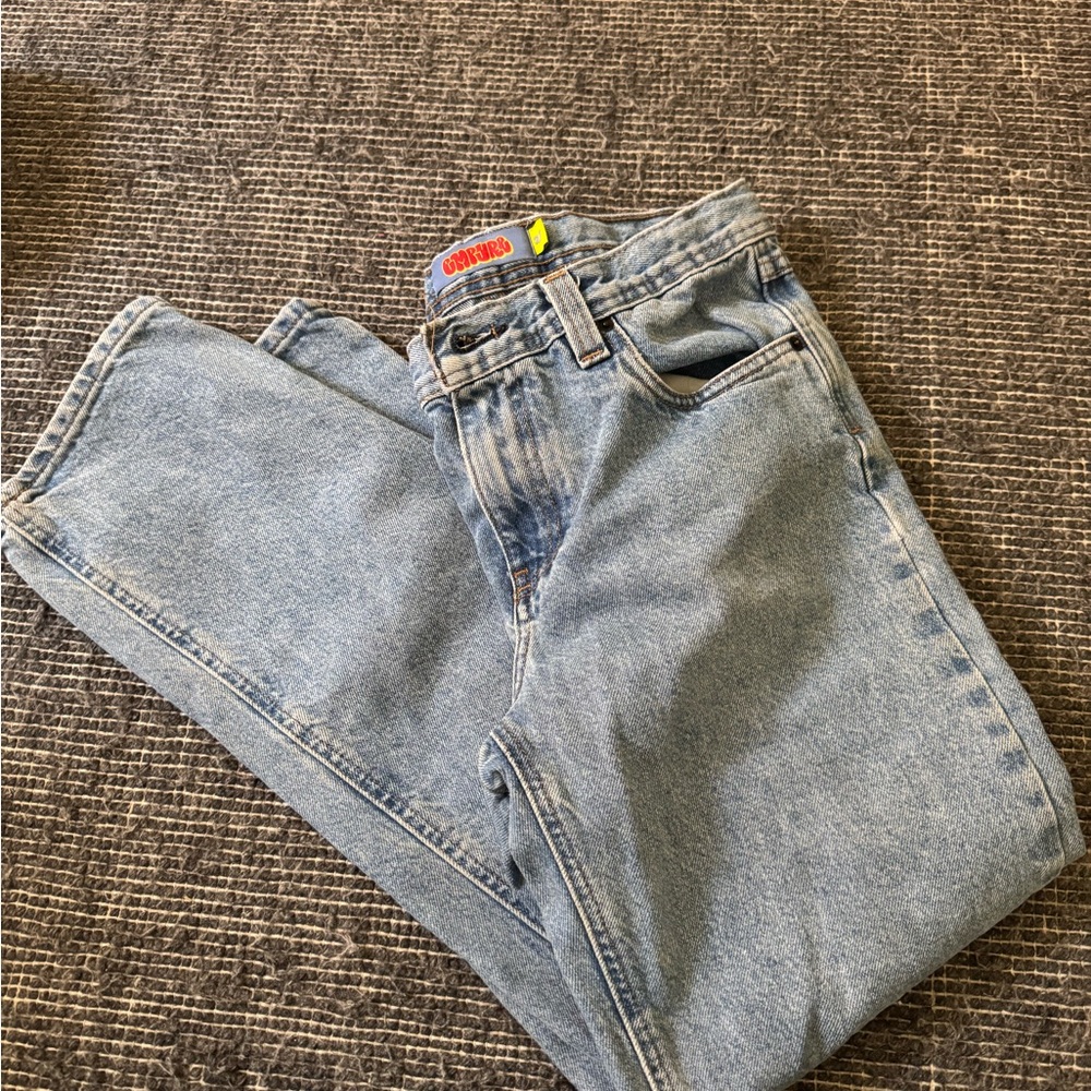 Empyre Relaxed Fit Baggy Blue Jeans Skate Embroidered Logo Size 27